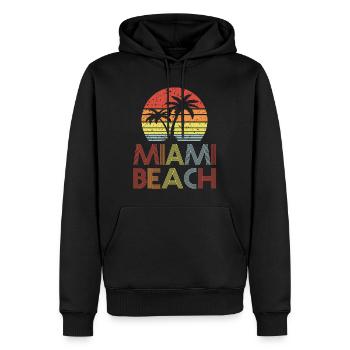 Miami Beach - Männer Premium Bio Hoodie - Schwarz - Vorne - Nico (187cm)