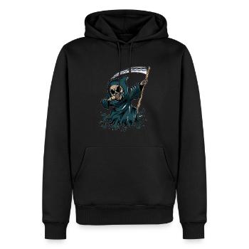 Sensenmann Kürbis Leuchtendes Halloween Dabbing - Männer Premium Bio Hoodie - Schwarz - Vorne - Nico (187cm)