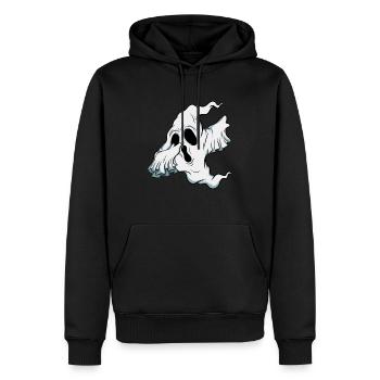 Dabbing Ghost Pumpkin Glowing Skeleton Halloween - Sweat à capuche Premium bio Homme - noir - Devant - Nico (187cm)