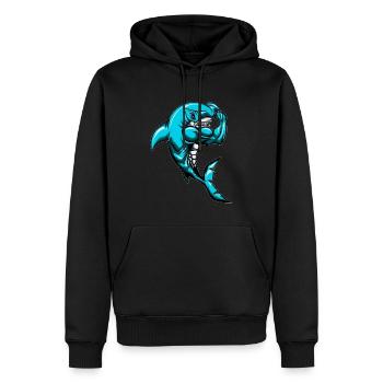 Big Bloody Great White Shark Bodybuilder Angler - Sweat à capuche Premium bio Homme - noir - Devant - Nico (187cm)