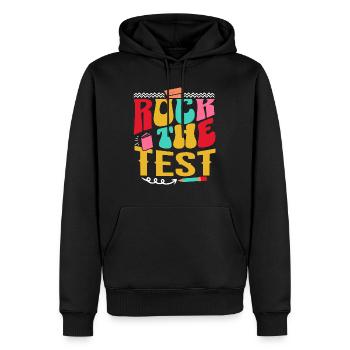 Rock The Test Examen Fin D'Année Enseignant - Sweat à capuche Premium bio Homme - noir - Devant - Nico (187cm)