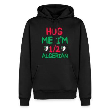 Humour Algérien Je Suis À Moitié Algérien - Sweat à capuche Premium bio Homme - noir - Devant - Nico (187cm)