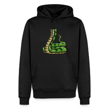 Reptil Schlange Schuppentier Schlangenkörper - Männer Premium Bio Hoodie - Schwarz - Vorne - Nico (187cm)