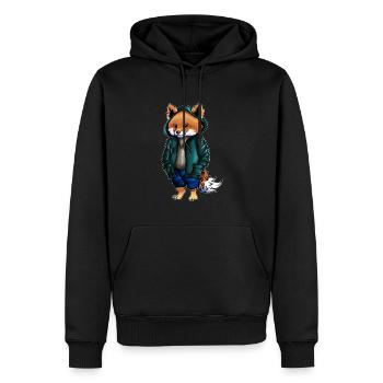 animaux de la forêt amis de la nature promenade en forêt randonnée - Sweat à capuche Premium bio Homme - noir - Devant - Nico (187cm)