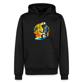 Vacances: Mers du Sud, Enfants, Surfeurs, Astronautes, Astronautes - Sweat à capuche Premium bio Homme - noir - Devant - Nico (187cm)