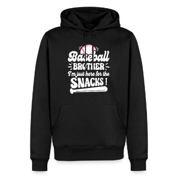 Humour Frère Supporter Baseball - Sweat à capuche Premium bio Homme - noir - Devant - Nico (187cm)