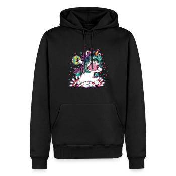 Bowling Einhorn Bowlingkugel Bowlingbahn Kegel - Männer Premium Bio Hoodie - Schwarz - Vorne - Nico (187cm)