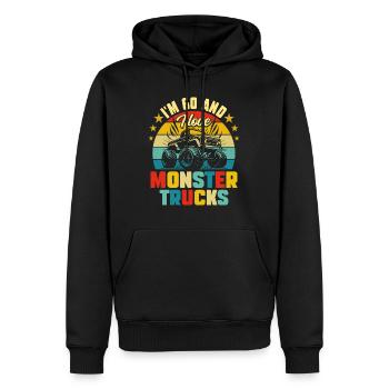 Monster Truck Voiture 60 Ans Anniversaire - Sweat à capuche Premium bio Homme - noir - Devant - Nico (187cm)