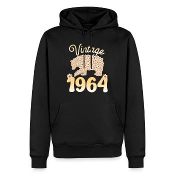 Ours 1964 Fête Anniversaire Femme 60 Ans - Sweat à capuche Premium bio Homme - noir - Devant - Nico (187cm)