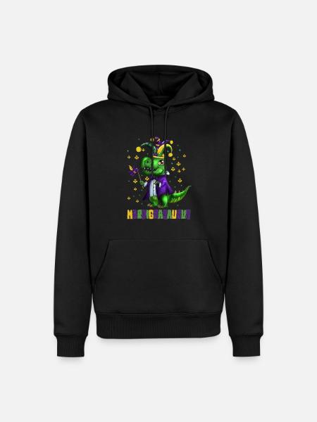 Children's Carnival Parade Dinosaur Mardigrasaurus - Men’s Premium Organic Hoodie - black