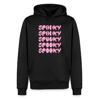 SPOOKY FRISSON PEUR CHAIR DE POULE HALLOWEEN ROSE - Sweat à capuche Premium bio Homme - noir - Devant - Nico (187cm)