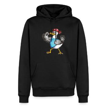 Matrose Möwe Moin Spruch Nordsee Liebhaber - Männer Premium Bio Hoodie - Schwarz - Vorne - Nico (187cm)