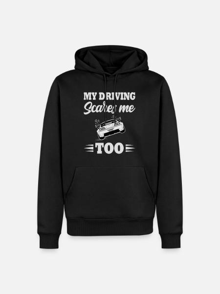Car humor bad driver motorist - Men’s Premium Organic Hoodie - black