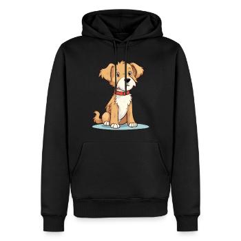 Niedliches Hundedesign für Hundebesitzer - Männer Premium Bio Hoodie - Schwarz - Vorne - Nico (187cm)