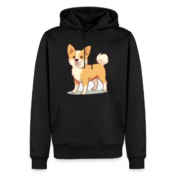 Niedliches Hundedesign für Hundebesitzer - Männer Premium Bio Hoodie - Schwarz - Vorne - Nico (187cm)