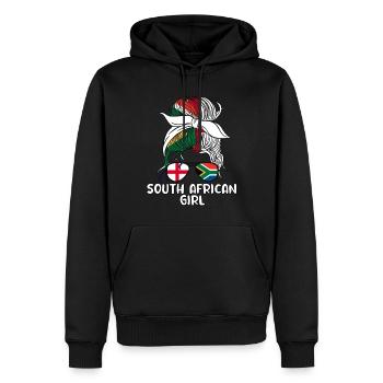 Moitié Sud-Africaine Moitié Anglaise Afrique du Sud - Sweat à capuche Premium bio Homme - noir - Devant - Nico (187cm)