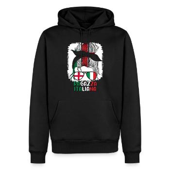 Ragazza italiana Moitié Anglaise Moitié Italienne Fille - Sweat à capuche Premium bio Homme - noir - Devant - Nico (187cm)