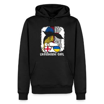 Moitié Anglais Moitié Ukrainien Fille Ukraine Angleterre - Sweat à capuche Premium bio Homme - noir - Devant - Nico (187cm)