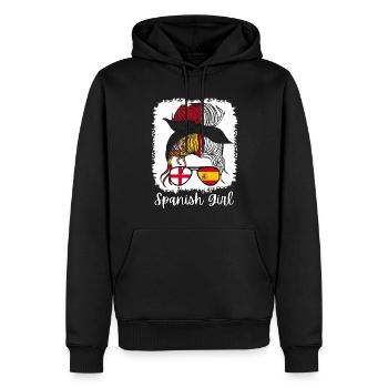 España Moitié Anglais Moitié Espagnol Fille Espagne chica - Sweat à capuche Premium bio Homme - noir - Devant - Nico (187cm)