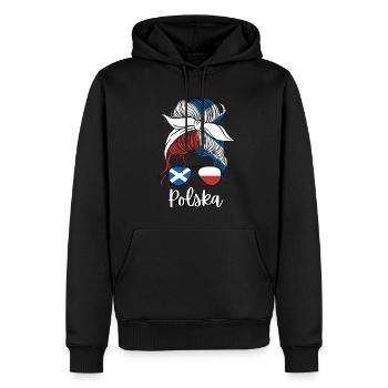 Polska Halb Schottin Halb Polnisch Polen - Männer Premium Bio Hoodie - Schwarz - Vorne - Nico (187cm)