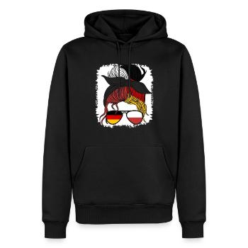 Deutschland Polnisches Mädchen Polen Deutschland Polska Mutter - Männer Premium Bio Hoodie - Schwarz - Vorne - Nico (187cm)