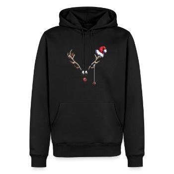 Weihnachtsfest Rentier Frohe Weihnachten - Männer Premium Bio Hoodie - Schwarz - Vorne - Nico (187cm)