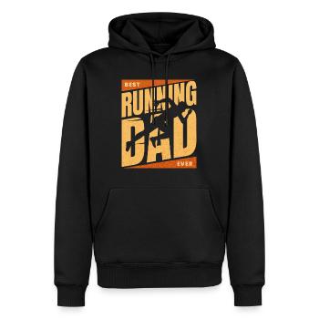 Papa Coureur Marathon Meilleur Papa Runner - Sweat à capuche Premium bio Homme - noir - Devant - Nico (187cm)
