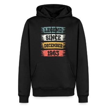 Legende 60 Jahre 1963 Dezember 60 Jahre Jubiläum - Männer Premium Bio Hoodie - Schwarz - Vorne - Nico (187cm)