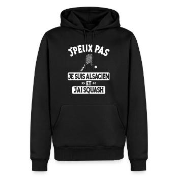 Je Peux Pas J'Ai Squash Alsacien - Sweat à capuche Premium bio Homme - noir - Devant - Nico (187cm)