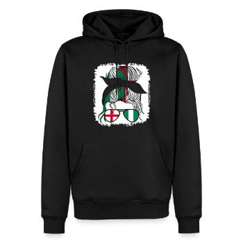 Moitié Anglaise Moitié Nigériane Fille Nigeria Angleterre - Sweat à capuche Premium bio Homme - noir - Devant - Nico (187cm)
