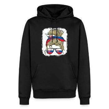 Slovenka Slowakei Flagge Mädchen Slowakische Mädchen Kinder - Männer Premium Bio Hoodie - Schwarz - Vorne - Nico (187cm)