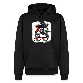 Palestine Drapeau Palestinien Filles Palestiniennes - Sweat à capuche Premium bio Homme - noir - Devant - Nico (187cm)