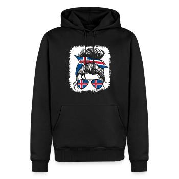 Islande Islande Flag Filles Islandais Fille Enfants - Sweat à capuche Premium bio Homme - noir - Devant - Nico (187cm)