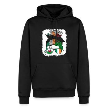 Cymru Halb Irisch Halb Walisisch Mädchen Wales Irland - Männer Premium Bio Hoodie - Schwarz - Vorne - Nico (187cm)