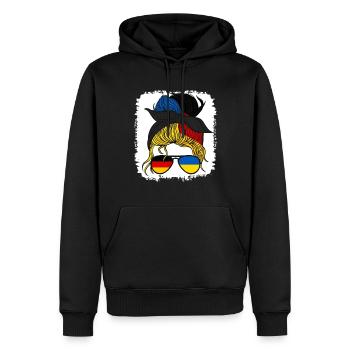 Moitié allemande, moitié ukrainienne, Allemagne, Ukraine - Sweat à capuche Premium bio Homme - noir - Devant - Nico (187cm)