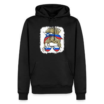 Slovénie Slovenka Flag Filles Slovène Fille Enfants - Sweat à capuche Premium bio Homme - noir - Devant - Nico (187cm)