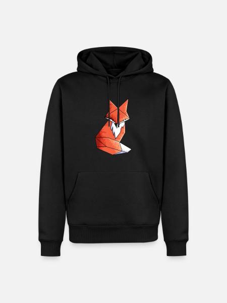 Geometric Fox Lover Math Geometry - Men’s Premium Organic Hoodie - black