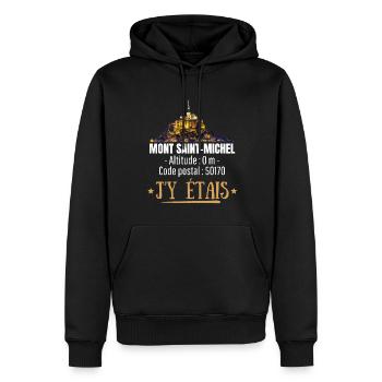 MONT SAINT MICHEL J'Y ÉTAIS - Sweat à capuche Premium bio Homme - noir - Devant - Nico (187cm)