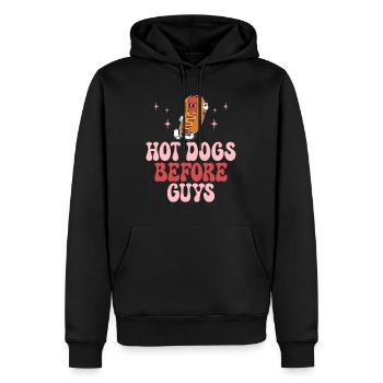 Hot Dogs vor Jungs Humor Hot Dog - Männer Premium Bio Hoodie - Schwarz - Vorne - Nico (187cm)