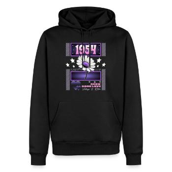 Retro Y2K Jahr 1954 Geburtstag Frau 70 Jahre - Männer Premium Bio Hoodie - Schwarz - Vorne - Nico (187cm)