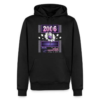 Rétro Y2K Année 2006 Anniversaire Femme 18 Ans - Sweat à capuche Premium bio Homme - noir - Devant - Nico (187cm)