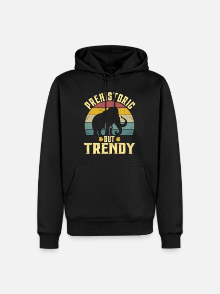 Wollmammut Prähistorischer Mammutmensch - Männer Premium Bio Hoodie - Schwarz