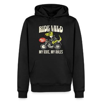 Humour Homme Motard Fan De Motos - Sweat à capuche Premium bio Homme - noir - Devant - Nico (187cm)