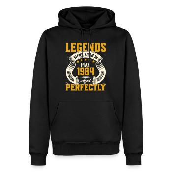 40th Anniversary May Vintage 1984 - Men’s Premium Organic Hoodie - black - Front - Nico (187cm)