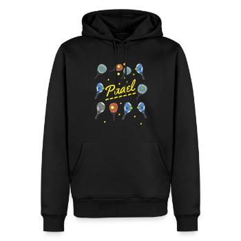 Padel und Schläger - Männer Premium Bio Hoodie - Schwarz - Vorne - Nico (187cm)