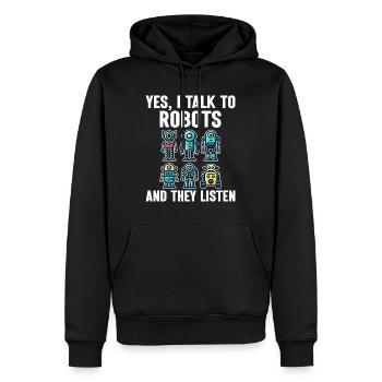 Humor Roboter Robotik-Ingenieur - Männer Premium Bio Hoodie - Schwarz - Vorne - Nico (187cm)