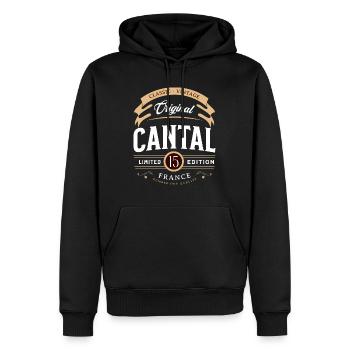Vintage Cantal Departement Frankreich - Männer Premium Bio Hoodie - Schwarz - Vorne - Nico (187cm)