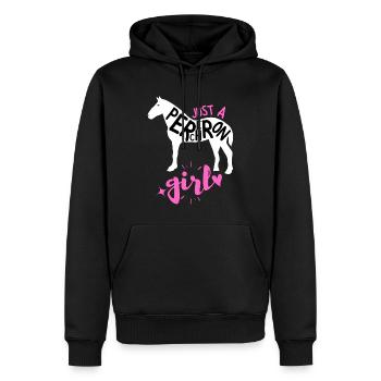 Juste une fille percheron | Race de cheval Femmes Fille - Sweat à capuche Premium bio Homme - noir - Devant - Nico (187cm)