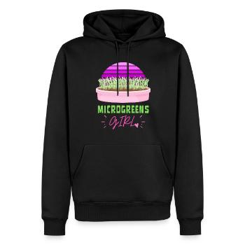 MICROGREENS MÄDCHEN | Urban Gardening Sprossen - Männer Premium Bio Hoodie - Schwarz - Vorne - Nico (187cm)