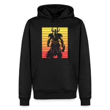 Vintage Wikinger Mann Vater - Männer Premium Bio Hoodie - Schwarz - Vorne - Nico (187cm)